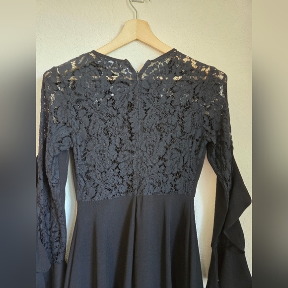 Do + Be Black Ruffle Lace Mini Dress Size Small - Picture 3 of 15